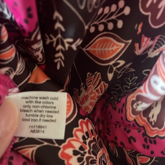 Lane Bryant Pink and Black Floral Long Sleeve Dress SZ 14 - Picture 7 of 7